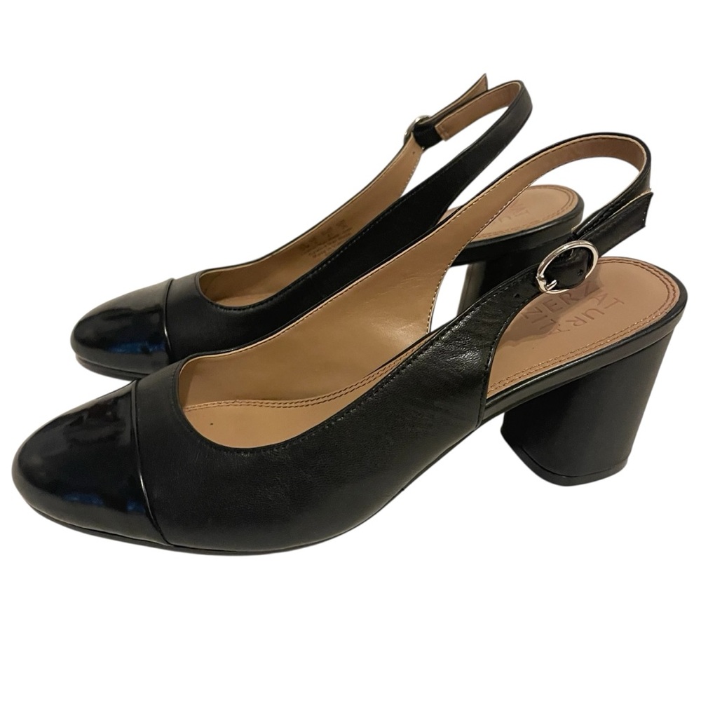Women’s NATURALIZER Sophie Black Leather Slingback Pumps Heels Dress Shoes - Picture 3 of 8